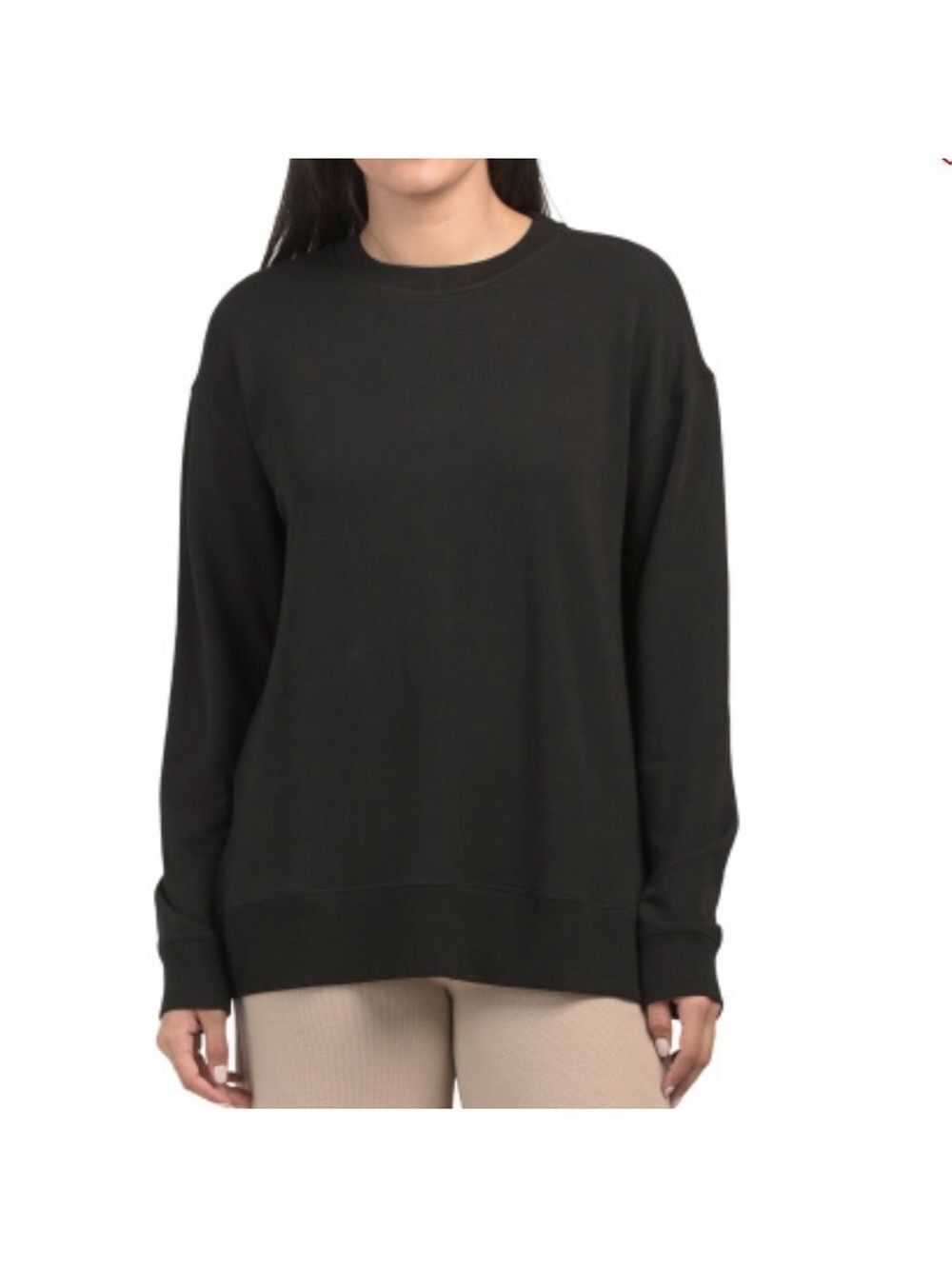 BOODY Black Weekend Crew Organic Cotton Blend Light Sweatshirt Pullover